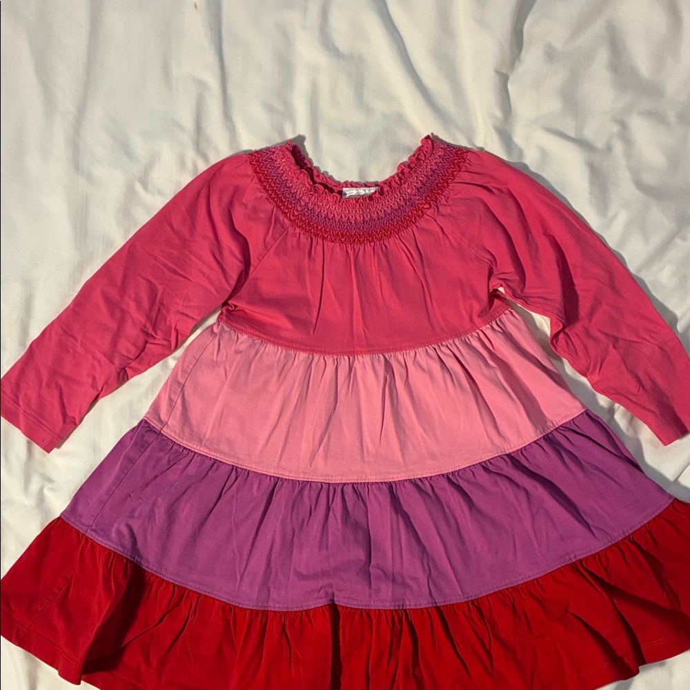Hanna Andersson Pink and Purple Tiered Twirl Dress